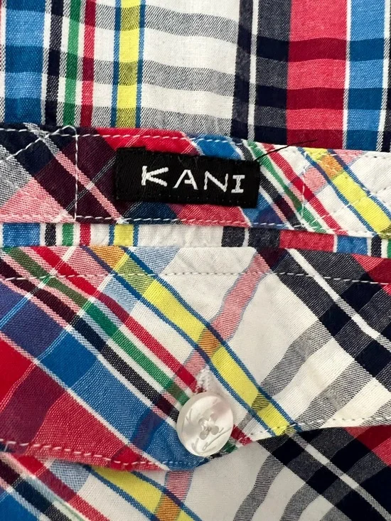 Karl Kani Red Plaid Short-Sleeve Button-Up Shirt Size 3XL - Picture 4 of 6
